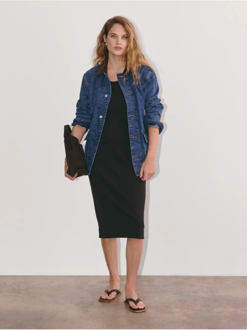 Everlane Black Sleeveless Midi Dress - Picture 3 of 9